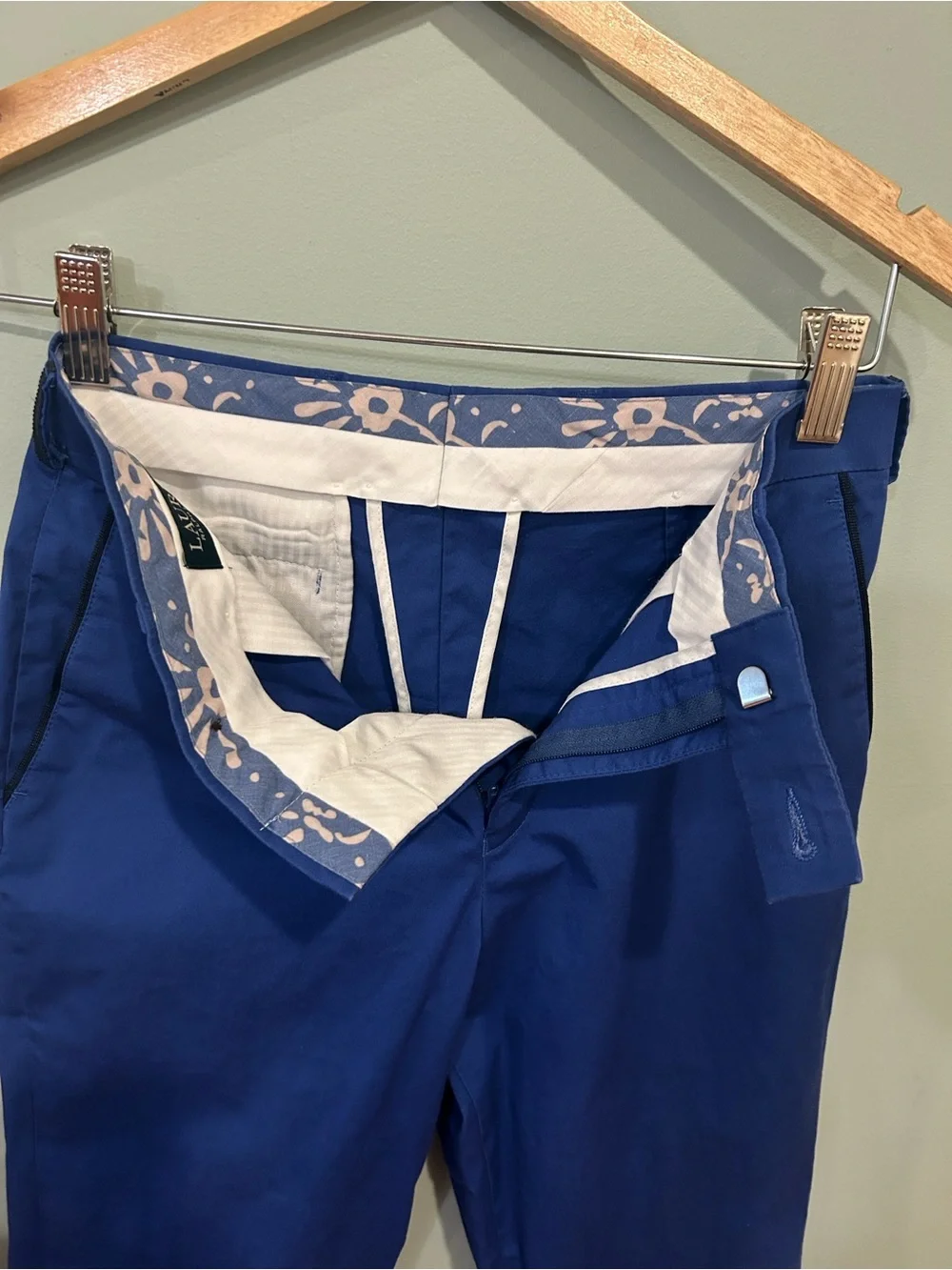 Ralph Lauren Bright Blue Kids Chino Pants, Cotton Blend